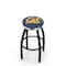 Holland Bar Stool Co 30" Blk Wrinkle Cal Swivel Bar Stool, Chrome Ring L8B2C30Cal-Un - alternate 1