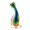 Homeroots 12" Clear Yellow Green Black Murano Glass Cat Figurine Tabletop Sculpture 376110 - alternate 3