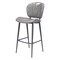 Homeroots 30" Gray And Black Faux Leather And Steel Low Back Bar Height Bar Chair 555733 - alternate 1