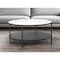 Homeroots 36" Black Glass And Steel Round Coffee Table With Shelf 520958 - alternate 1