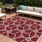 Homeroots 9' X 12' Burgundy And Gold Geometric Washable Indoor Outdoor Area Rug 613474 - alternate 1