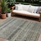 Homeroots 10' X 14' Pewter And Green Striped Washable Indoor Outdoor Area Rug 605704 - alternate 1