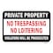 Signmission Private Property No Trespassing No Loitering Viola, 18 Inch X 24 Inch 1 Sign, Heavy Gauge Aluminum A-1824-24832 - alternate 1