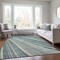 Homeroots 10' X 14' Sky Blue Beige And Tan Striped Washable Indoor Outdoor Area Rug 615012 - alternate 6