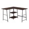 Homeroots 47" Espresso and Black Wood and Metal Corner Trestle Computer Desk 489992 - alternate 8