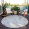 Homeroots 8' Gray Charcoal And Silver Round Floral Washable Indoor Outdoor Area Rug 583138 - alternate 7