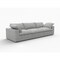 Homeroots 120" Light Gray Linen Blend Modular Sofa 714571 - alternate 5