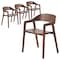 Leisuremod Rivo Collection Elegant Dining Chair in Dark Walnut Color Wood, 4PK RC20DRW4 - alternate 1