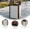 Flash Furniture Brooks 31.4G Steel Trash Can w/Locking Access Door and Removable Inner Fiberglass Bin, Brown/Silver UB-OTB-67W-BRN-SLV-GG - alternate 7