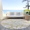 Homeroots 8' Gold And Ivory Round Abstract Washable Indoor Outdoor Area Rug 614349 - alternate 6