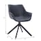 Leisuremod Markley Swivel Leather Dining Arm Chair with Iron Legs, 4PK ESCBL-26-BL4 - alternate 8
