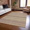 Homeroots 5' X 8' Artichoke Green And Fern Green Striped Washable Indoor Outdoor Area Rug 610577 - alternate 4