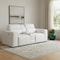 Homeroots 90in White and Brown Italian Leather Power Reclining Loveseat With Storage 720559 - alternate 8