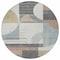 Homeroots 8' Rust Gray And Ivory Round Geometric Washable Indoor Outdoor Area Rug 617994 - alternate 6