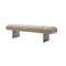 Homeroots 63in Beige and Nickel Boucle and Steel Upholstered Bench 714184 - alternate 4