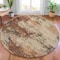 Homeroots 8' Brown And Beige Round Abstract Washable Indoor Outdoor Area Rug 630617 - alternate 3