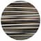Homeroots 8' Black Brown And Ivory Round Striped Washable Indoor Outdoor Area Rug 597303 - alternate 5