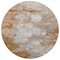 Homeroots 8' Terra Cotta Gray And Silver Round Abstract Washable Indoor Outdoor Area Rug 582184 - alternate 6