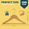 Lifemaster Natural Wooden Kids Hangers 100 Pack, 11.8" Maple Wood with Swivel Hook, Bar & Notches LMWBBH100NT - alternate 3