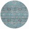 Homeroots 8' Teal Blue Gray And Charcoal Round Floral Washable Indoor Outdoor Area Rug 605439 - alternate 7