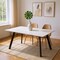 Homeroots 71" White and Black Sintered Stone and Steel Dining Table 535199 - alternate 2