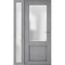 Vdomdoors Front Exterior Prehung FiberGlass Door Frosted Glass / Manux 8422 Grey Ash / Sidelight Exterior Win MANUX8422EXD-SS-W36+14 x H80-LH - alternate 5