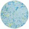 Homeroots 8' Sky Blue Green And Ivory Round Striped Washable Indoor Outdoor Area Rug 600926 - alternate 5