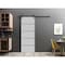 Sartodoors Sliding Barn Door with Hardware, Planum 0015 Matte Grey and Aluminum Strips, 6.6FT Rail Hangers Stu PLANUM0015BD-B-GRE-32 - alternate 1