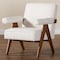 Baxton Studio Georgina Japandi Cream Boucle and Walnut Brown Wood Accent Chair 253-14003-ZORO - alternate 6