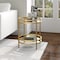 Homeroots 22" Brass And Clear Glass And Steel Round End Table With Shelf 543812 - alternate 3