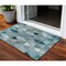 Homeroots 3' X 5' Teal Blue Aqua And Gray Geometric Washable Indoor Outdoor Area Rug 583052 - alternate 1
