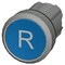 Siemens Pushbutton, 22 mm, round, metal, shiny, blue, inscription: R 3SU1050-0AB50-0AR0-ZY19 - alternate 2