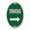 Signmission Trucks Sign Trucks With Right Arrow, 12 Inch X 18 Inch Architectural Oval, Heavy Gauge Aluminum A-OV-G-1218-22780 - alternate 1