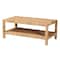 Bali & Pari Kalimantan Bohemian Light Honey Rattan and Mahogany Wood Rectangle Coffee Table 247-13686-ZORO - alternate 1