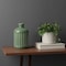 Homeroots 7" Green Terracotta Striped Bud Table Vase 516246 - alternate 5