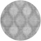 Homeroots 8' Gray Silver And Charcoal Round Ikat Washable Indoor Outdoor Area Rug 589154 - alternate 3