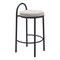 Homeroots Set of Two 26" Beige and Black Chenille and Steel Low Back Counter Height Bar Chairs, 2PK 555719 - alternate 4