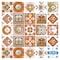 Homeroots 6" x 6" Retro Orange Mosaic Peel and Stick Removable Tiles 400437 - alternate 4