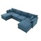 Homeroots 66" Blue Fabric Modular Sleeper Sofa With Ottoman 568291 - alternate 1