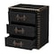Baxton Studio Mallison Vintage Black Canvas 3-Drawer End Table 251-13916-ZORO - alternate 8