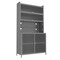 Homeroots 73in Gray Stainless Steel Textured Door Dining Hutch With Two Doors 683397 - alternate 1
