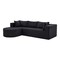 Homeroots 105" Black Corduroy Modular Sofa Chaise With Toss Pillows 723851 - alternate 4