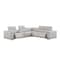 Homeroots Ash Gray Leather Power Reclining L Shaped Six Piece Corner Sectional With Console 643945 - alternate 1