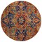 Homeroots 8' Round Red Orange and Blue Round Oriental Washable Non Skid Indoor Outdoor Area Rug 563786 - alternate 6