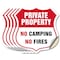Signmission Private Property Shield Sign No Camping, 6 inch X 6 inch, Vinyl Decal, 5PK SHI-D-5PACK-6-441 - alternate 1