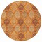 Homeroots 8' Orange Ivory And Gray Round Floral Medallion Washable Indoor Outdoor Area Rug 614619 - alternate 5