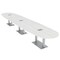 Skutchi Designs Boval Conference Table With Power Unit, 48 in W, 192 in L, White HAR-BOVL-48X192-DOU-WA7976-ESIL - alternate 1