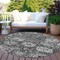 Homeroots 8' Gray And Ash Gray Round Damask Washable Indoor Outdoor Area Rug 609074 - alternate 8