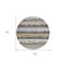 Homeroots 8' Gray Brown And Beige Round Striped Washable Indoor Outdoor Area Rug 598354 - alternate 4