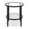 Homeroots 24" Black And Clear Glass And Steel Round Mirrored End Table With Shelf 544189 - alternate 5